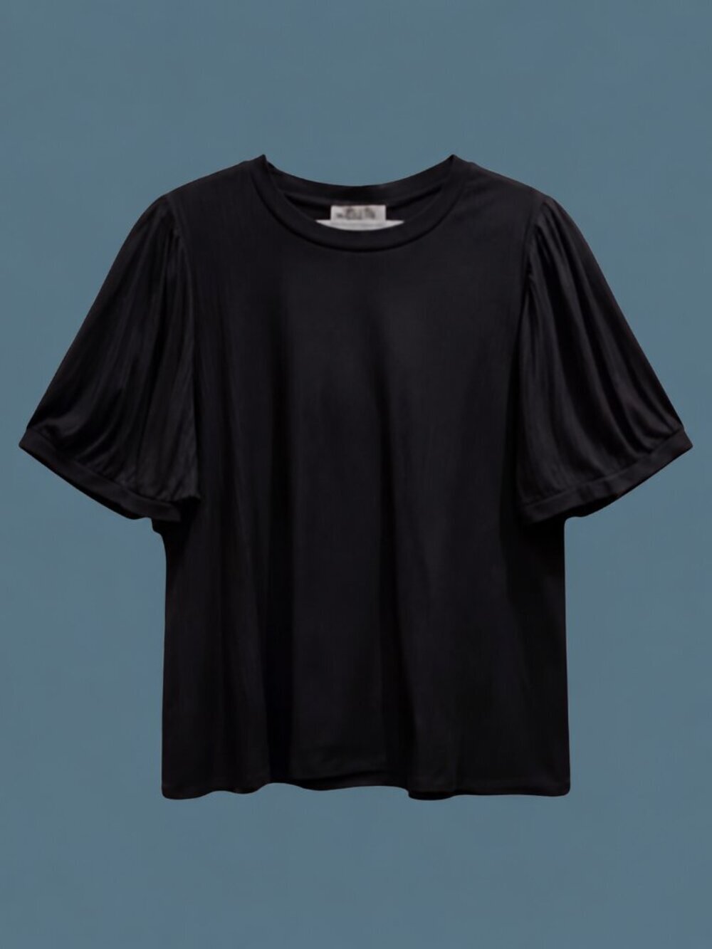 NWT Philosophy Black Ribbed Flutter Sleeve Top - 3X
